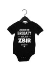 Body niemowlęce czarne z krótkim rękawkiem Jeszcze nie brodaty ale już Zbir.jpg