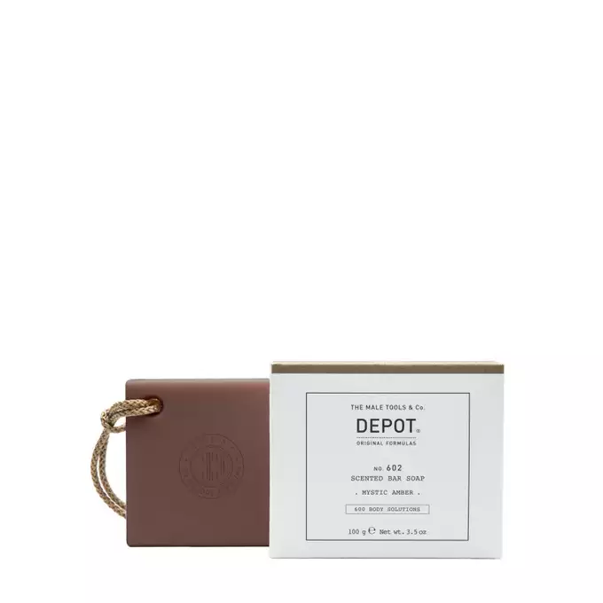Depot 602 Perfumowane mydło w kostce do mycia ciała o zapachu bursztynu 100g.webp