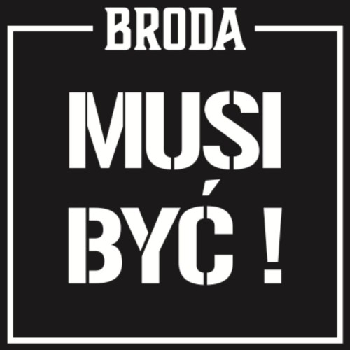 Naklejka biała Broda Musi Być na szybę, samochód 20x20 cm.jpg