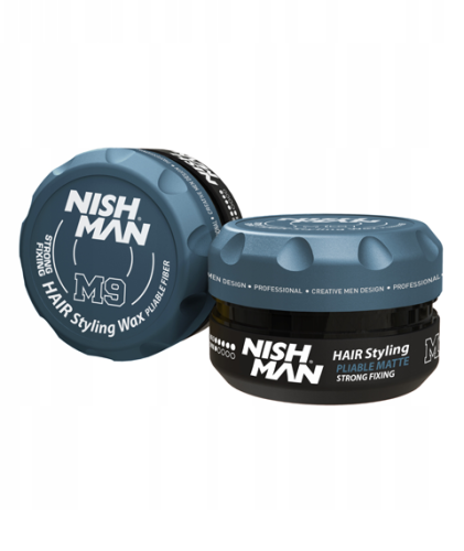 Nishman Pomada do włosów M9 STRONG FIXING HAIR STYLING WAX FIBRE MATTE 100ml.png