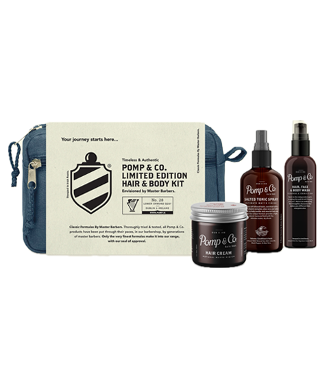 Pomp & Co. Zestaw do włosów i ciała Travel Toiletries Dopp Kit Hair & Body.png