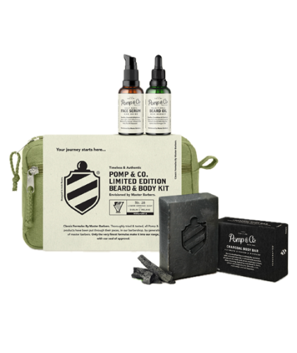 Pomp & Co. Zestaw do brody i ciała Travel Toiletries Dopp Kit - Beard & Body.png