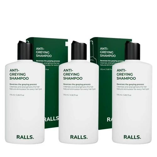 Ralls. Zestaw kosmetyków przeciw siwieniu, kuracja na 3 miesiące.webp
