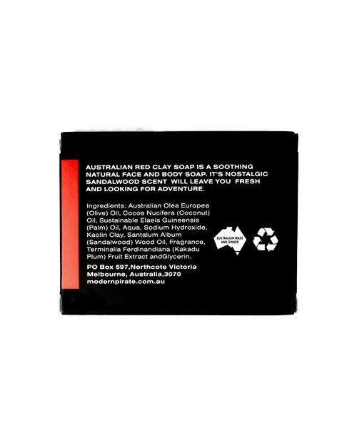 Modern Pirate Mydło do twarzy i ciała Australian Red Clay Soap .webp