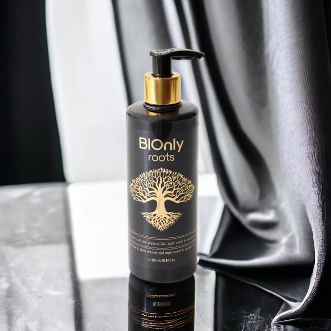 BIOnly roots Szampon i żel do ciała 2w1 agar wood & golden oud 300ml.jpg
