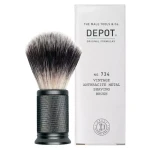 Depot 734 Pędzel do golenia z uchwytem z anodyzowanego aluminium i syntetycznym włosiem.webp