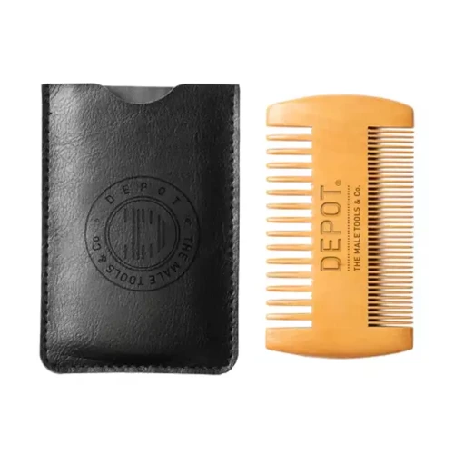 Depot 739 Drewniany grzebień do brody z etui.webp