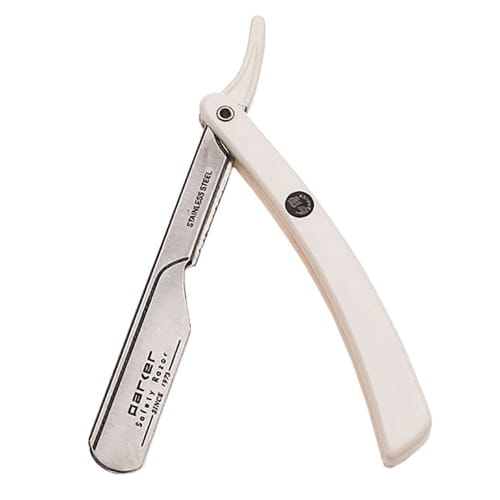 Parker Push Type Blade Razor White Brzytwa do golenia na żyletki z wysuwanym uchwytem na ostrza.jpg