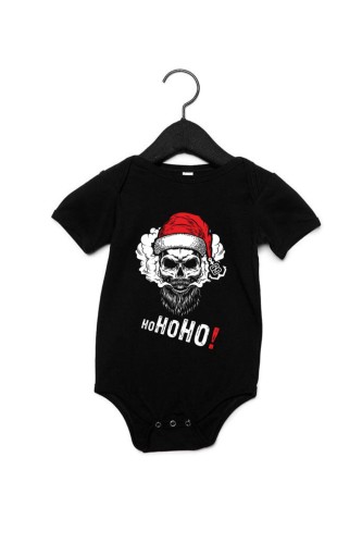 Body niemowlęce czarne z krótkim rękawkiem Hohoho na Święta Brodaty Zbir.jpeg