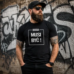 Brodaty Zbir Koszulka dla brodacza BRODA MUSI BYĆ