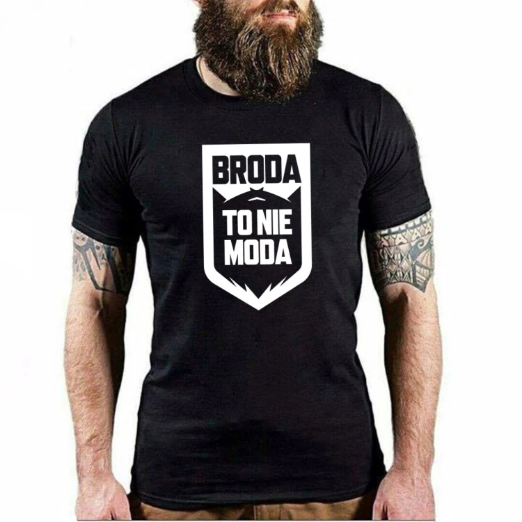 Koszulka męska czarna "Broda To Nie Moda 2" Brodaty Zbir