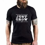 Koszulka męska czarna "Just Grow" Brodaty Zbir