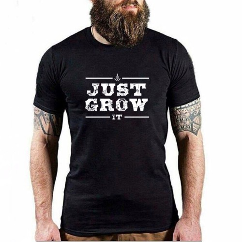 Koszulka męska czarna "Just Grow" Brodaty Zbir