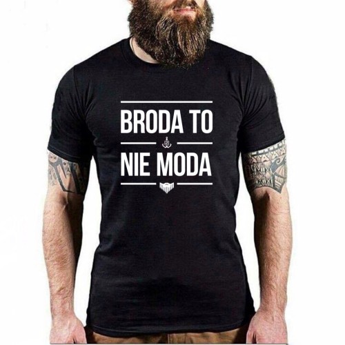 Koszulka męska czarna "Broda To Nie Moda 3" Brodaty Zbir