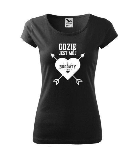 Koszulka damska czarna Top "Gdzie jest mój Brodaty Zbir 2" Brodaty Zbir