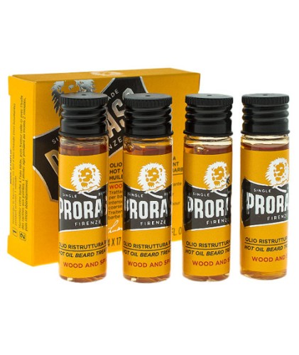 Zestaw olejków Beard Hot Oil Wood and Spice 4x17ml Proraso