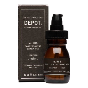 DEPOT NO.505. Olejek odżywczy do brody 30ml (Zapach: LEATHER & WOOD)